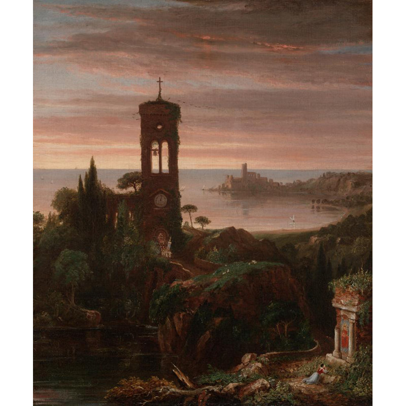 «The Vesper Hymn» par Thomas Cole - Art mural sur toile tendue avec châssis, H 24 po x l 17 po