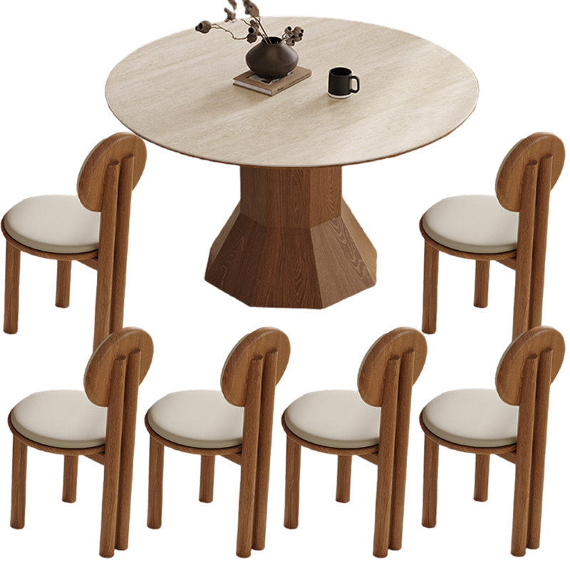 Modern simple round dining table sets, 29.53"H x 47.24"L x 47.24"W