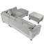 Canapé modulaire moderne de 105 po de style contemporain avec repose-pieds avec rangement, canapé en L avec 2 coussins et porte-gobelets-1755600309