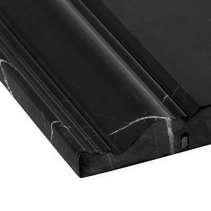 Garniture de tuile 12 po x 4,75 po, Noir sablé