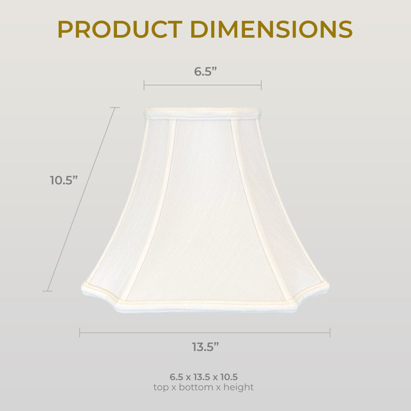 Royal Designs, Inc. BSO-714-14WH-2 Abat-jour de base carré en forme de cloche inversée, blanc, 6,5 x 13,5 x 10,5, paquet de 2