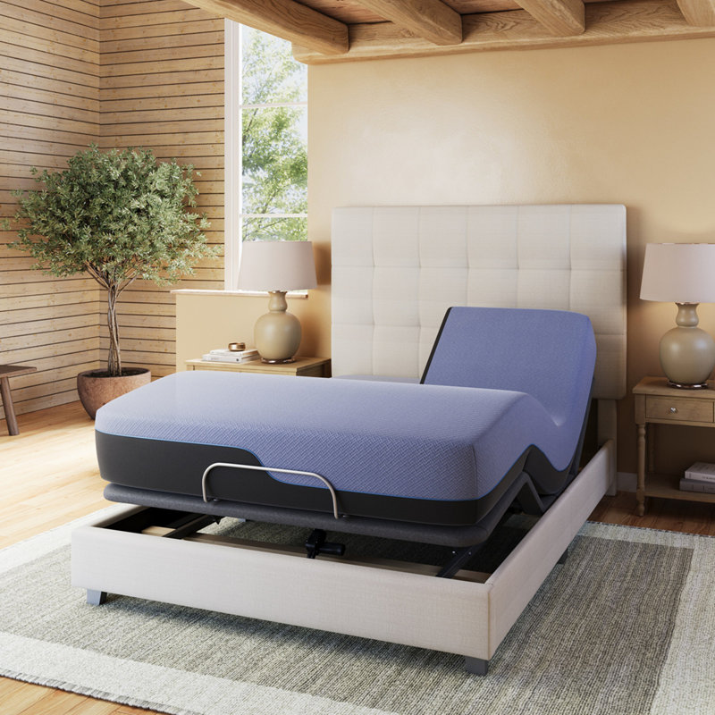 Ensemble de matelas en mousse viscoélastique hybride avec base ajustable Refresh, Très grand lit