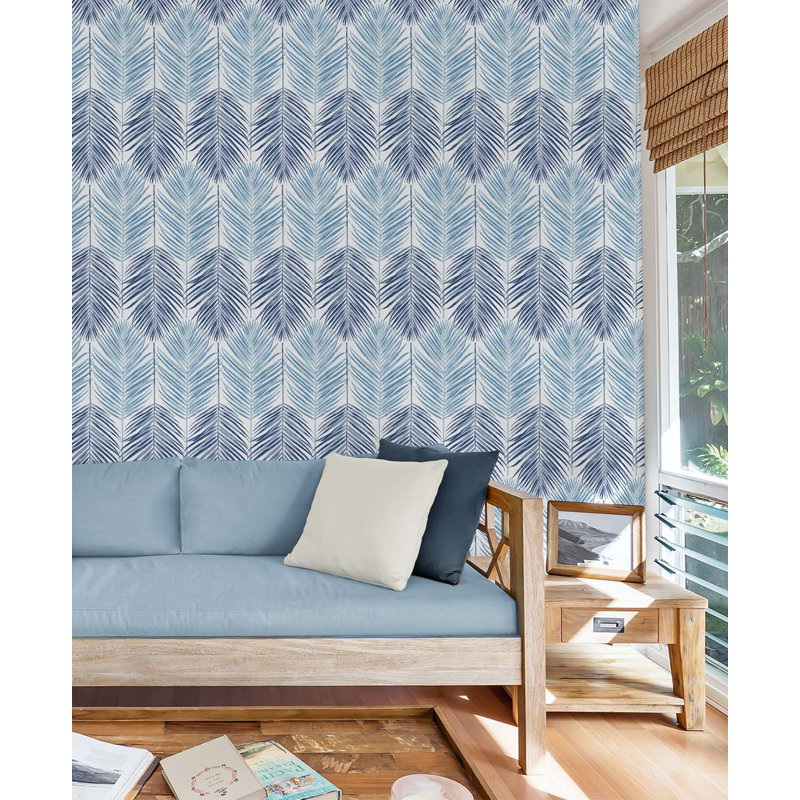 Rouleau de papier peint L 18 pi x l 20,5 po Wyndham, L 18 po x l 20,5 po, Bleu lagune