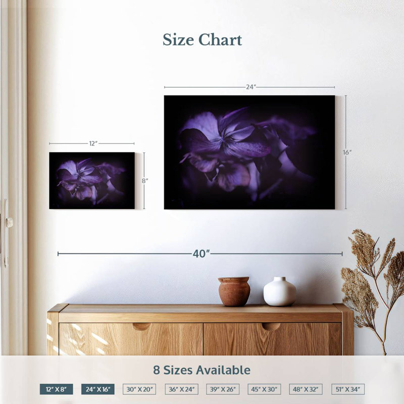Fleur d'hortensia mauve Harnek, H 16 po x l 24 po