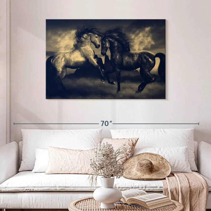 Crowle Two Epic Horses, 30" H x 45" W