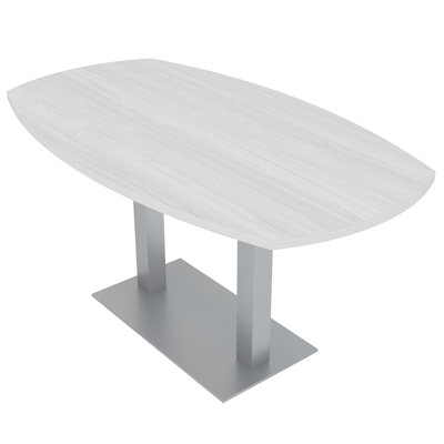 Arc Boat Shaped Conference Table with Double Base