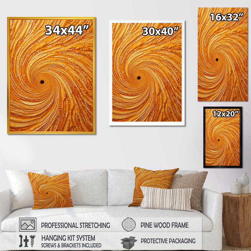 «Abstract Orange Swirl Collages II», art mural abstrait, Toile tendue, H 40 po x l 30 po x P 1,5 po