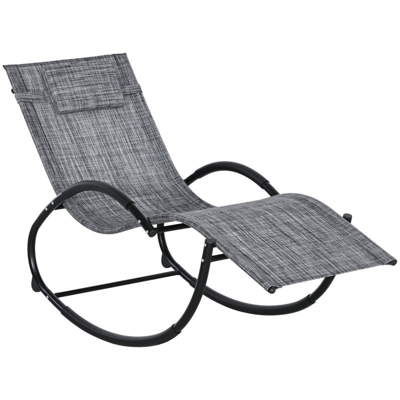 Chaise berçante d'extérieur, chaise longue de piscine pour bronzage, chaise berçante, coussin d'accoudoirs
