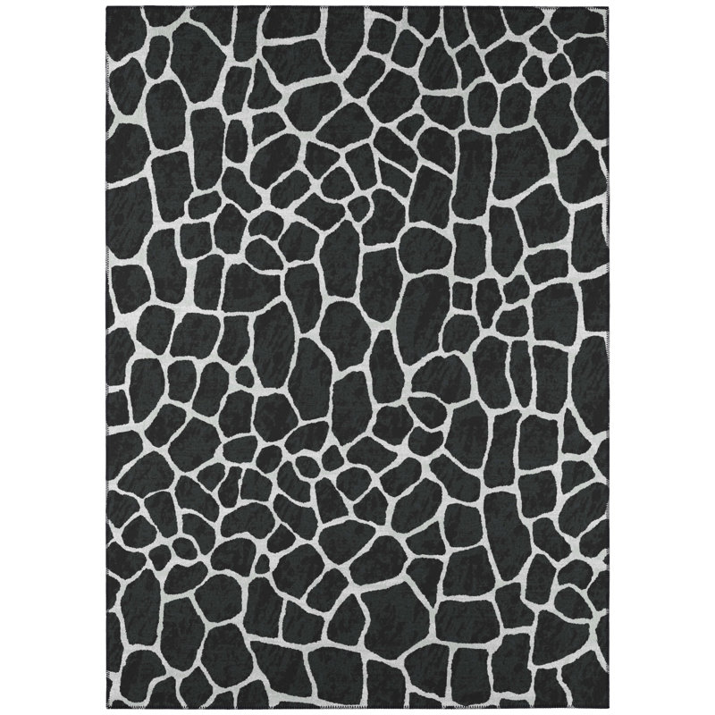Flatweave Chenille Washable Animal Print Rug, Rectangle 10' x 14'