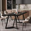 Grande table de salle à manger rectangulaire moderne de 71 pouces pour 6 à 8 personnes, structure en métal robuste, mobilier de maison et de bureau polyvalent, noir