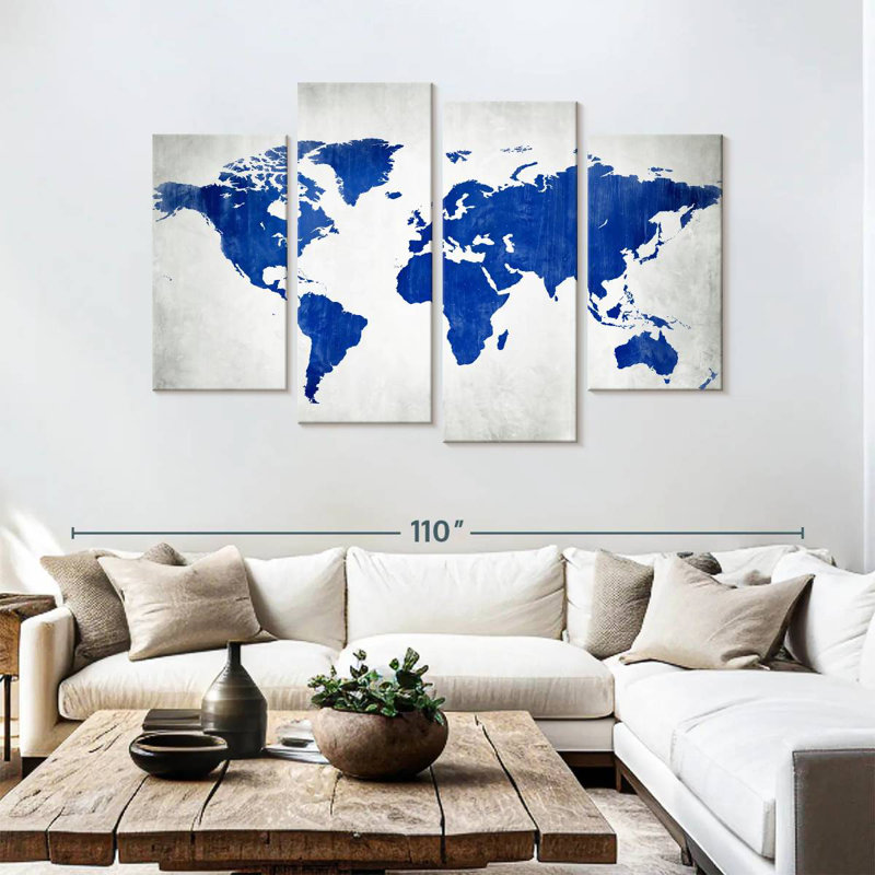 Carte du monde Aliaz en bleu