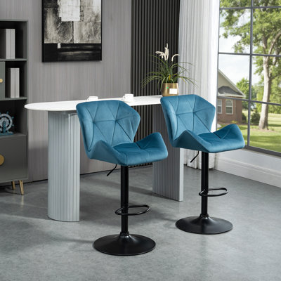 Chetopa Swivel Upholstered Adjustable Height Counter Stool with Metal Frame