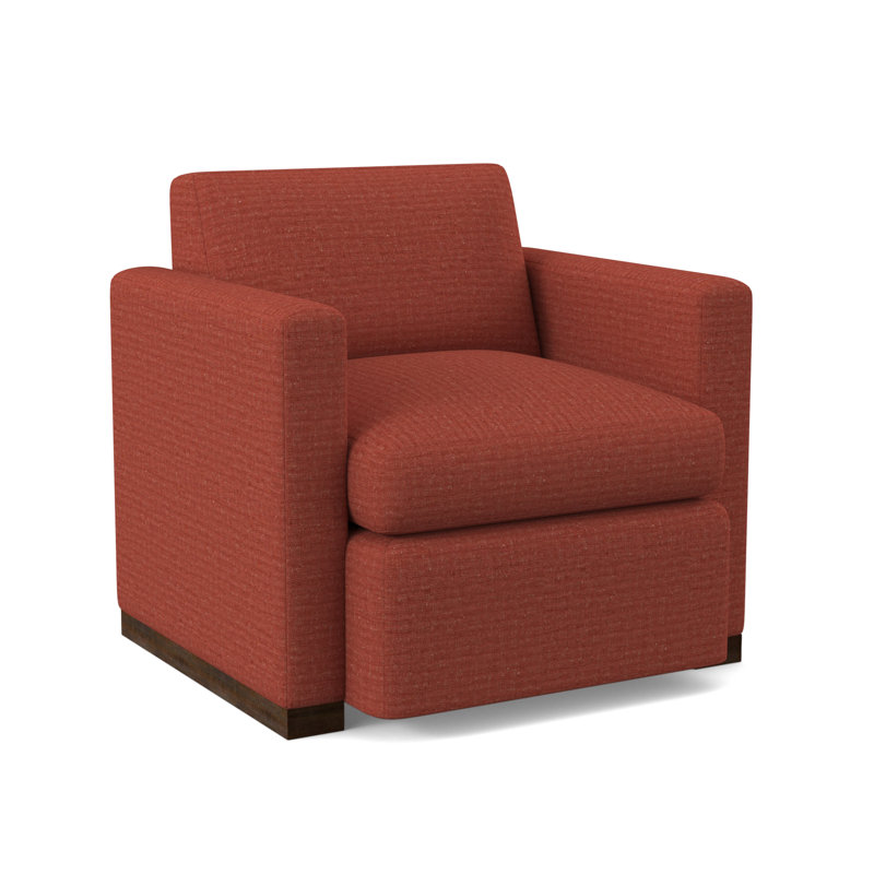 Ledger Swivel Lounge Chair, American Walnut, Filigree Ivory 100% Polyester