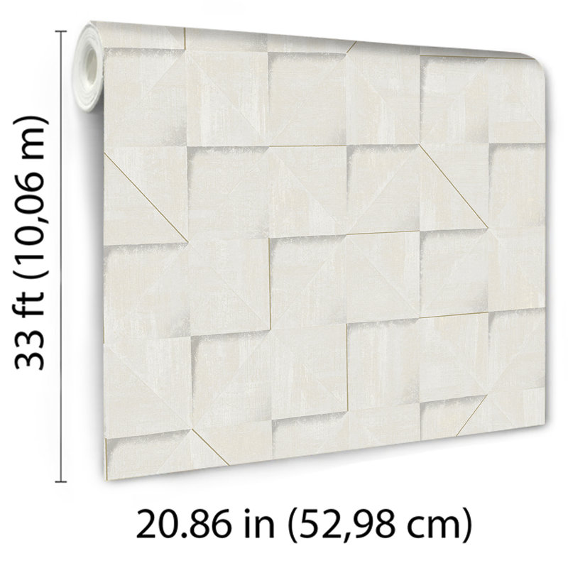 Papier peint blanc Prism Grid, Blanc