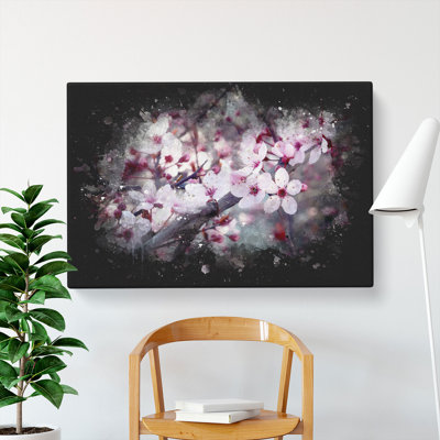 Pink Cherry Blossom Flowers Vol.8 - Wrapped Canvas