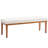 Upholstered Dining Bench Chair  With Solid Wood Legs For Dining Table, 52.8'' W Beige Velvet Seat-91659462