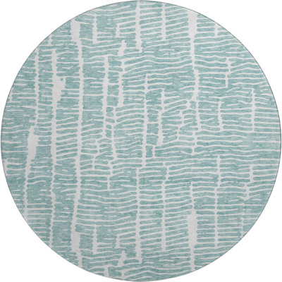 Premium Machine Washable Prisco Teal Rug