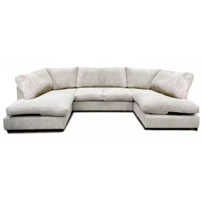 U-Shape High Back Cushion Fabric Sectional Sofa