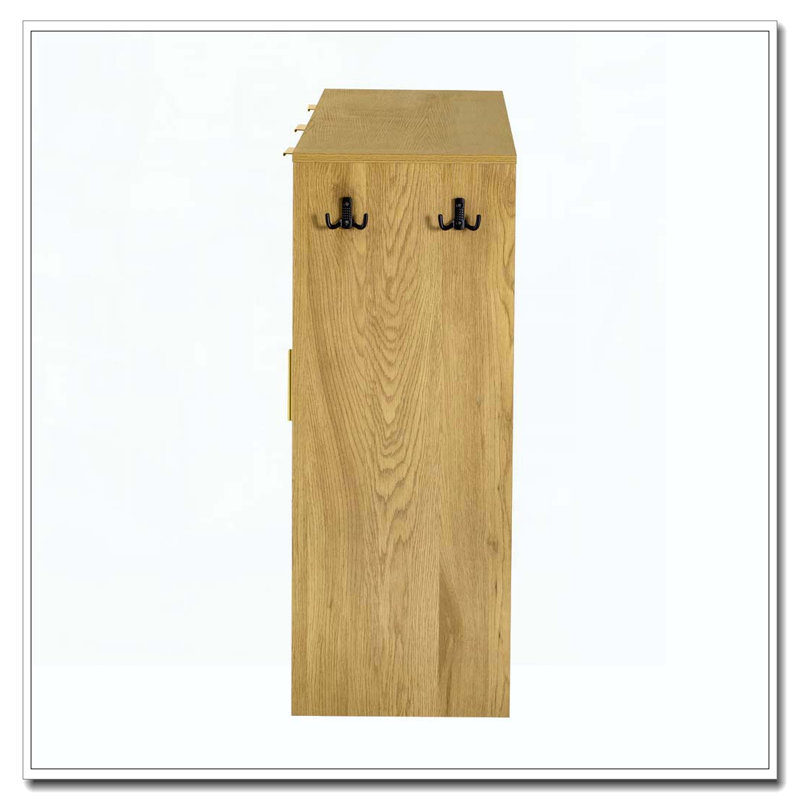 Armoire d'appoint avec 3 tiroirs et 4 portes, Naturel
