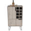 Buffet Manhattan L, huit porte-bouteilles encastrés, porte simple gris clair