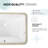 Lyon Ceramic Rectangular Undermount Bathroom Sink with Overflow in White
