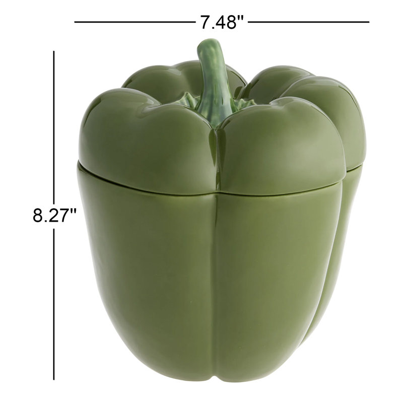 Petite boîte à poivre, H 8,27 po x l 7,5 po x P 7,5 po, Vert