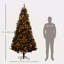 Sapin de Noël artificiel 7,5 pi avec branches réalistes, 500 lumières DEL blanc chaud et 1346 pointes, noir-118034256
