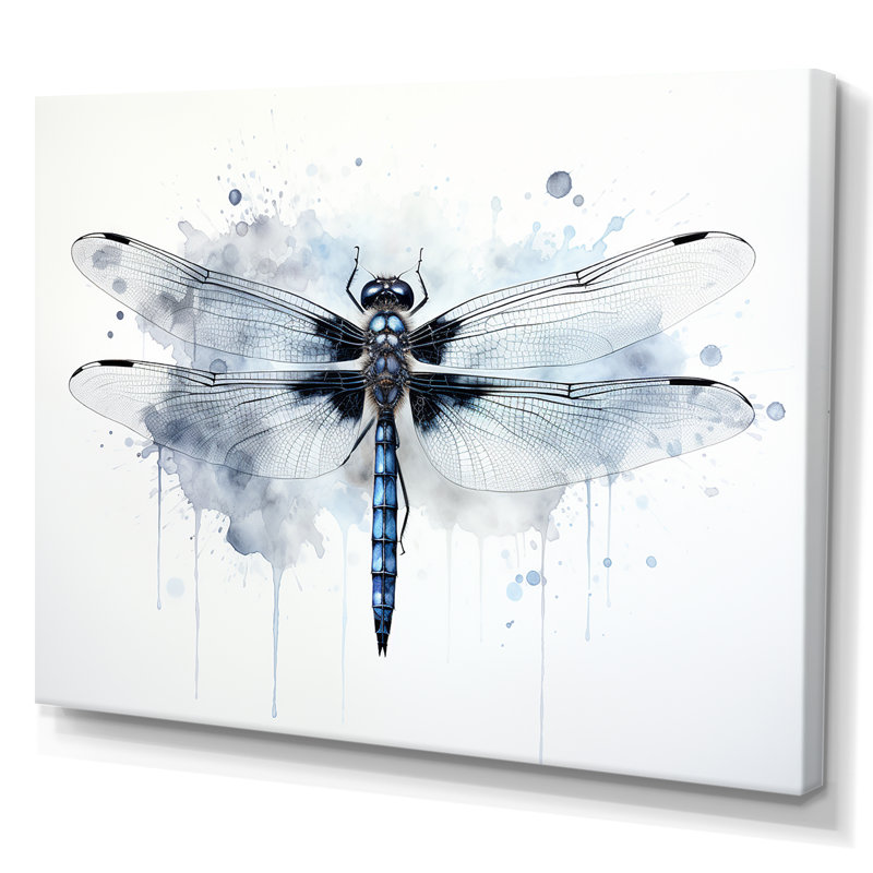 Libellule élégance I - Art mural libellule, H 30 po x l 40 po x P 1,5 po, Toile tendue