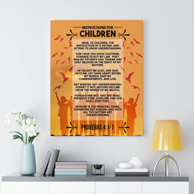 Instructions For Children Proverbs 4:1-7 - Wrapped Canvas Print