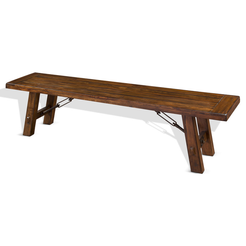 Coweta Solid Wood Bench, Vintage Mocha