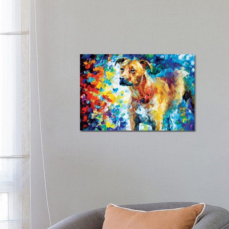 Dog III by Leonid Afremov - Painting on Canvas, Wrapped Canvas, 66.04 cm H x 45.72 cm W x 3.175 cm D