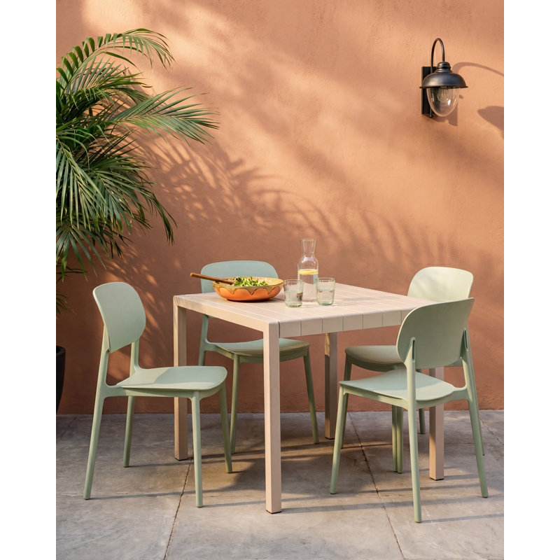 Stackable Outdoor Patio Dining Side Chair, Green