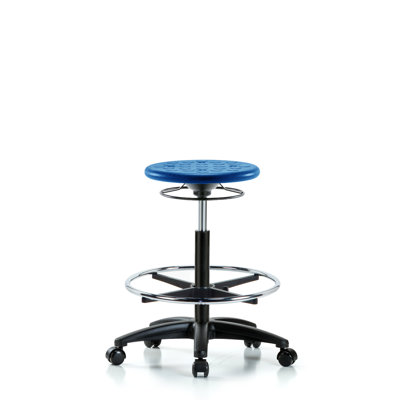 Huron Adjustable Height Ergonomic Lab Stool with Footrest