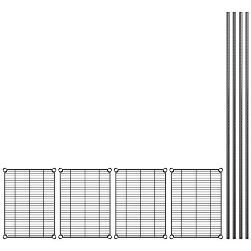 Étagère Dorrianne, H 74 po x l 24 po x P 18 po, Noir mat