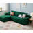 Boneless 106.5" L-shaped Corduroy Upholstered 3-seat Lounge Sofa With Chaise, No Assembly Required-1261621760-1261621790