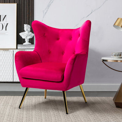 Avianna 29.25" Wide Tufted Velvet Wingback Chair