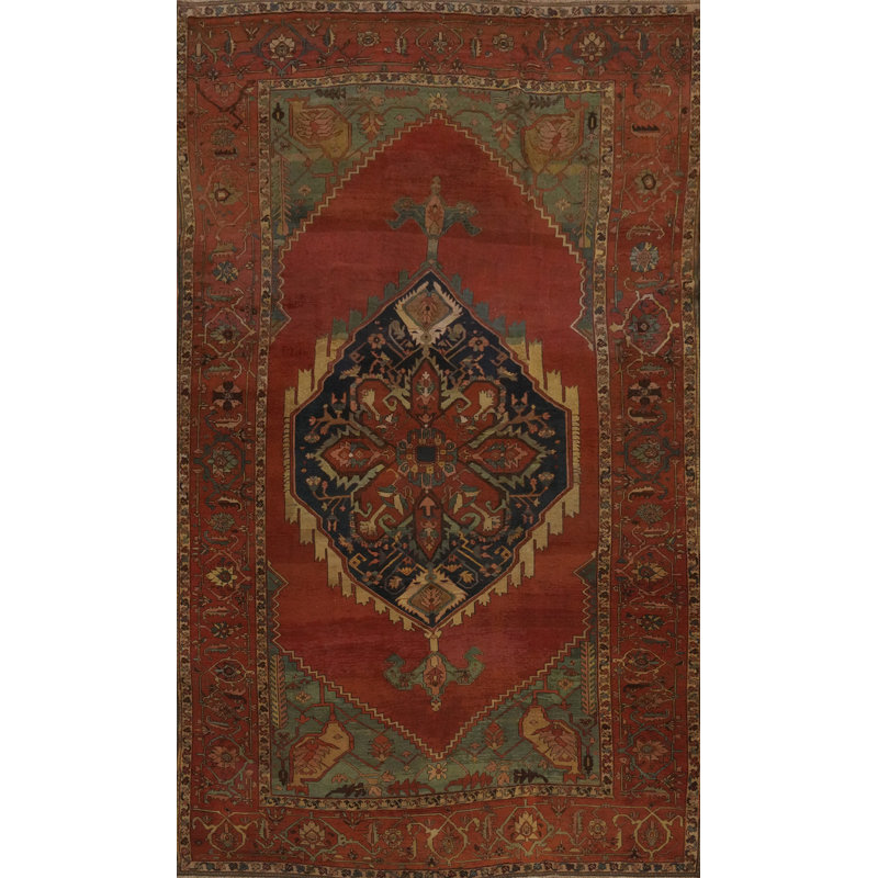 Pre-1900 Vegetable Dye Traditional Large Rug 10x16