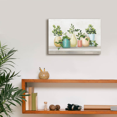 «Plant Life 4 Colorful» par Julia Purinton, art mural sur toile