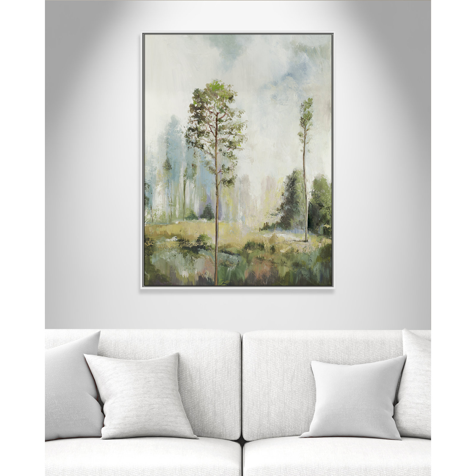 Teton "Tall Green Trees I" Print by Allison Pearce, 41.5" H x 31.5" W, Silver