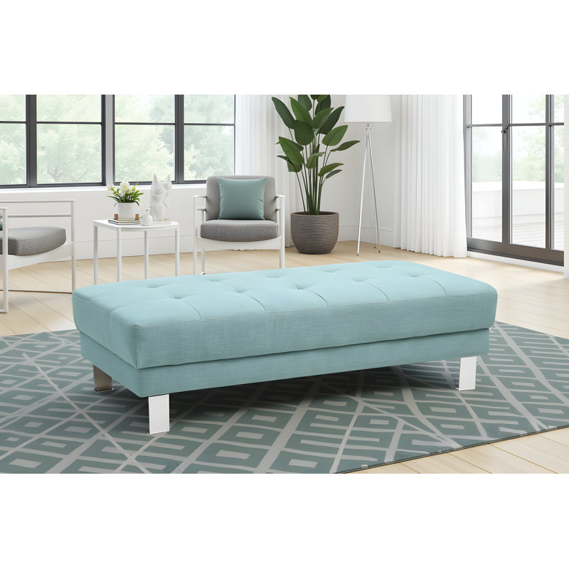 Tabius Fabric Ottoman, Teal