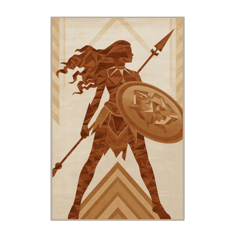 Tapis moelleux moelleux d'inspiration mondiale Dunton Amazon Warrior, 3 X 5
