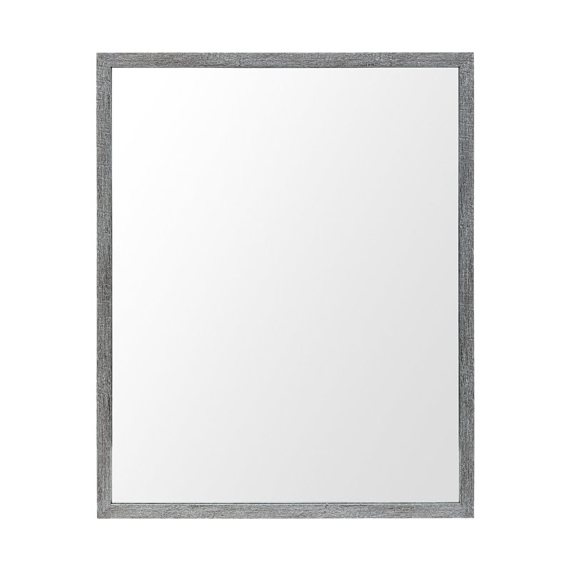 Miroir de salle de bain Aariah, H 31,5 po x l 25,5 po, Gris