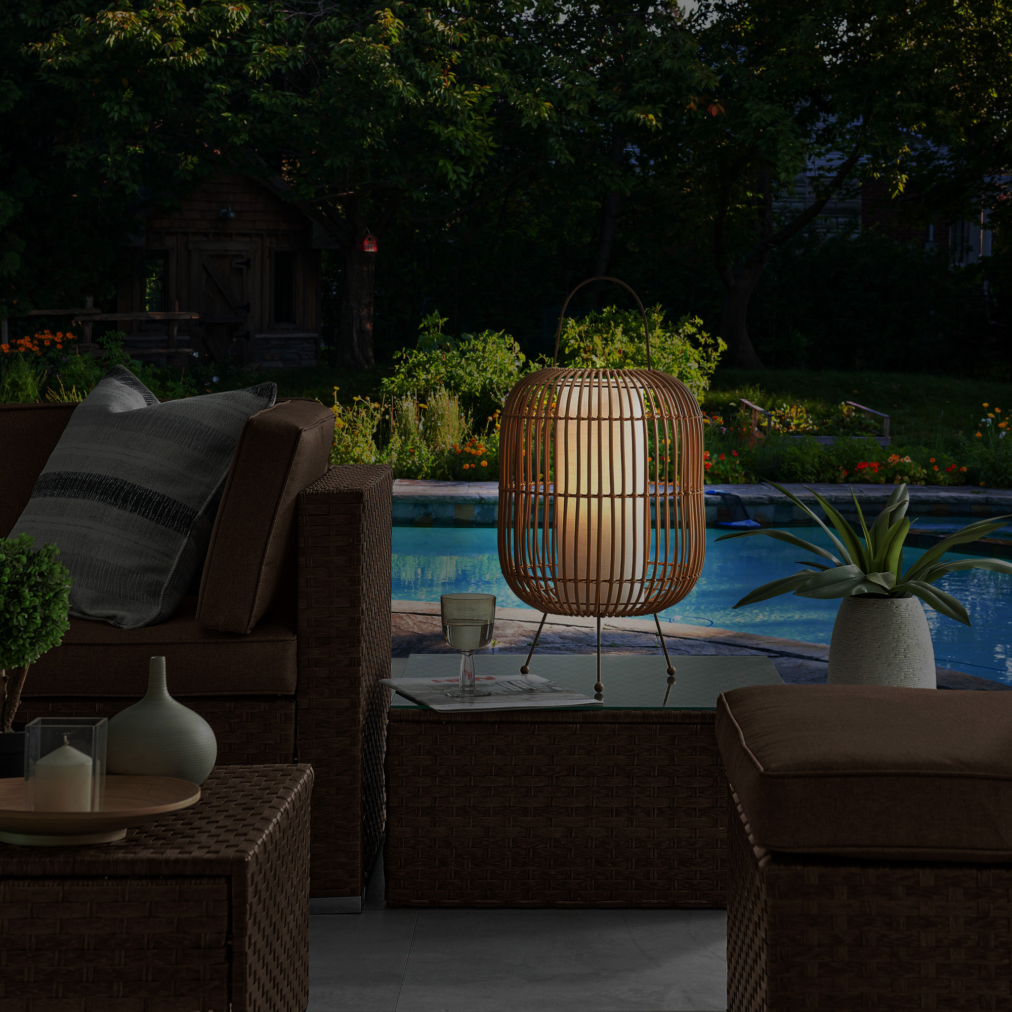 Charisse 26'' Battery Powered Integrated LED, Brown