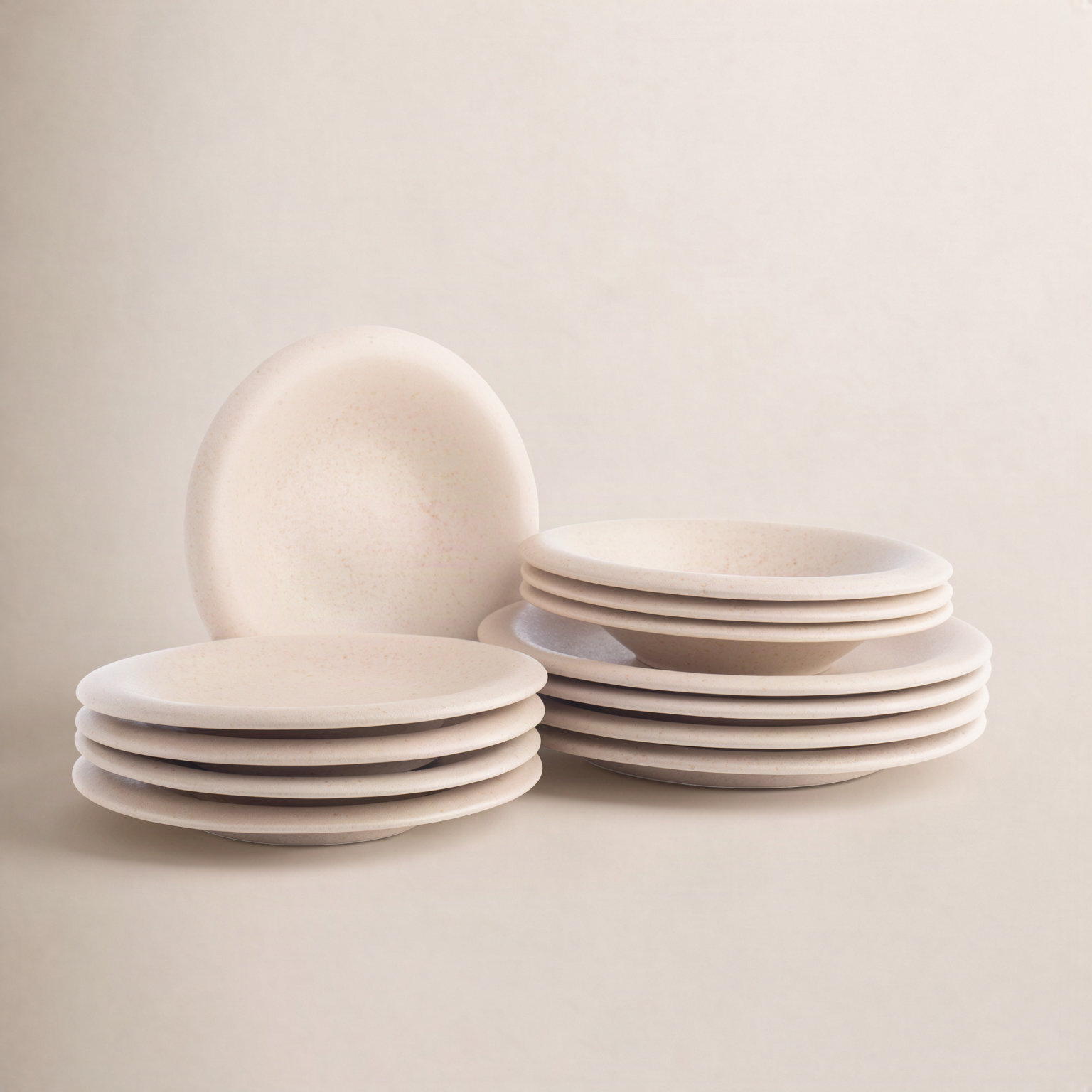 Aro Stoneware Dinnerware Set, Cream