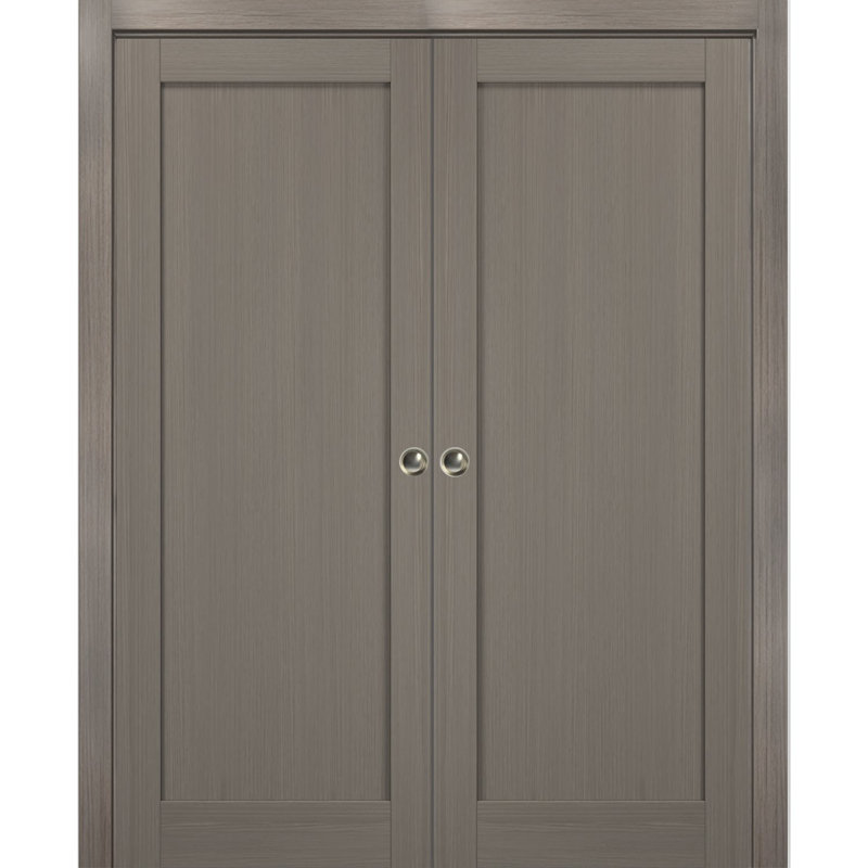 84 in. x 96 in. White Finished Solid MDF Sliding Pocket Door