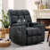 33.5" Wide Modern Faux Leather Soft Backrest Manual Release Recliner with Massage & Arm Storage & Dual Cup Holder
