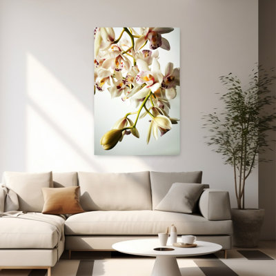 Art contemporain contemporain, délicat, coloré, orchidée, nature, tropical