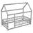 Thendara Floor Bed Frame, Wooden Platform Bed with House Roof Frame and Fence Guardrails-1204429193-1204429196