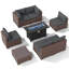 Ensemble de conversation modulaire en osier pour 6 personnes avec coussins-519986947