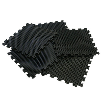Eco-Drain Rubber-Cal, Inc. 1.66'' W x 1.66'' L Garage Flooring Drain Tiles in Black